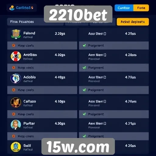 Comparativo de categorias de apostas no 2210bet